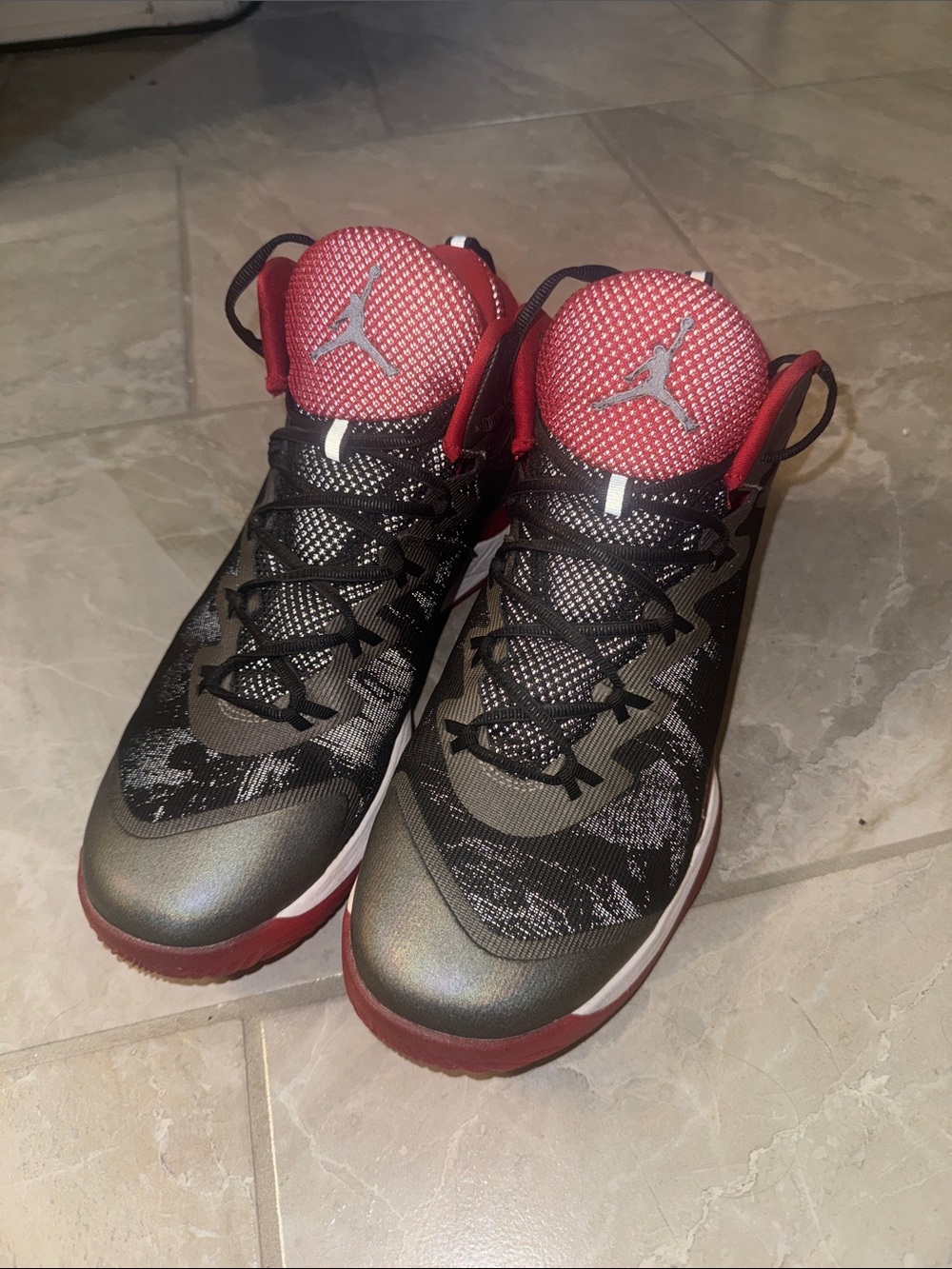 Jordan Men's Black and Red High-Top Superfly 3